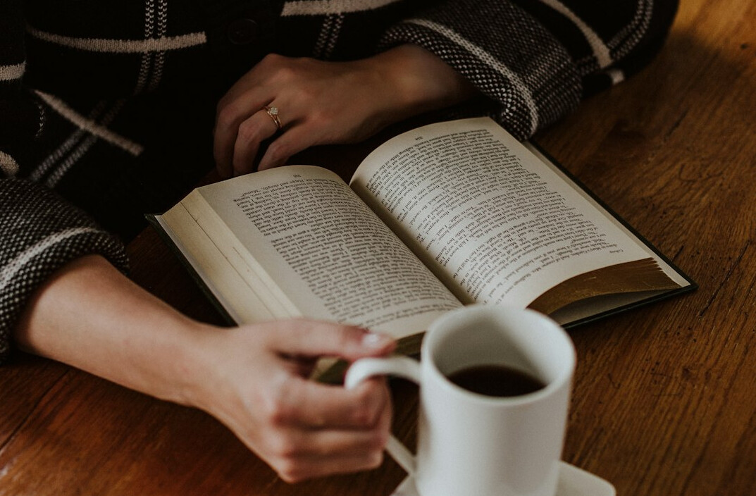 person reading book