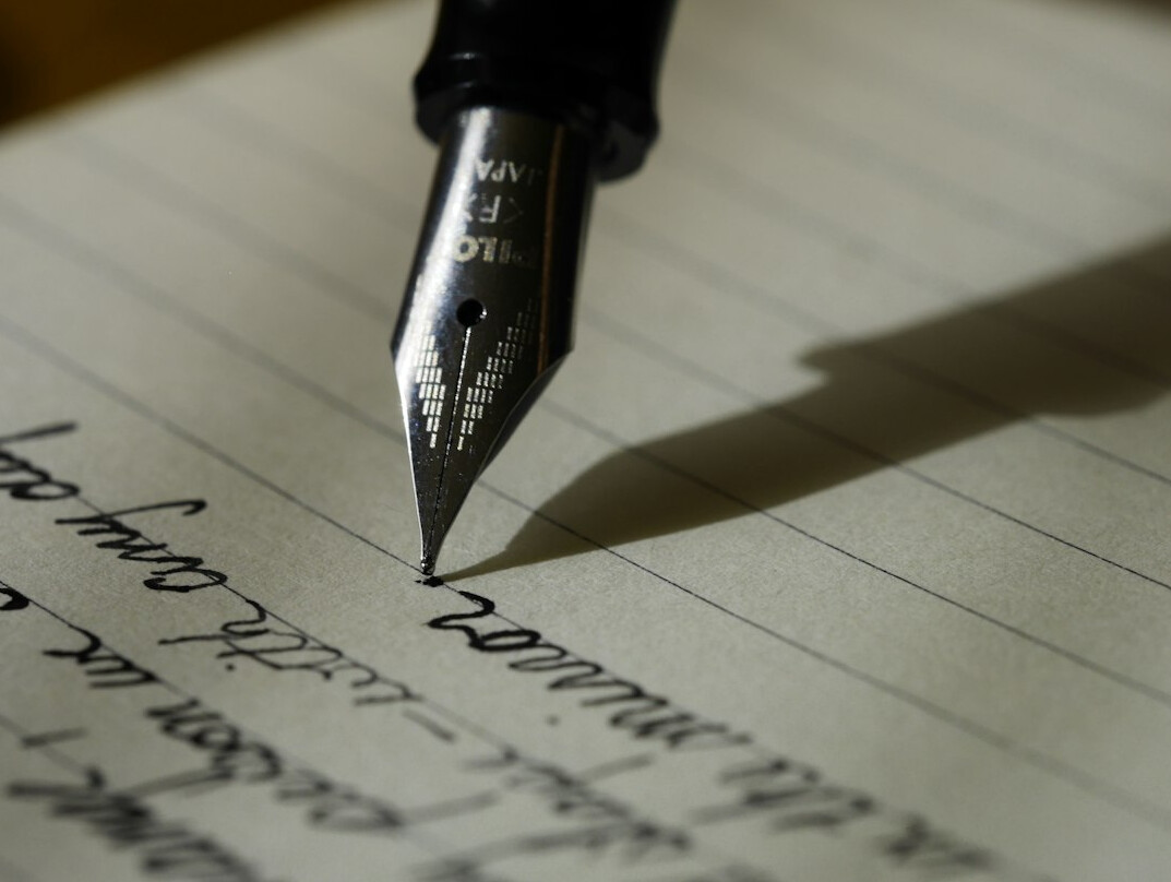 author editing manuscript